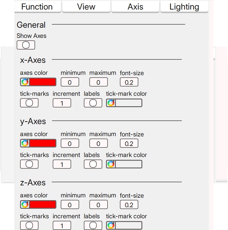 axes options